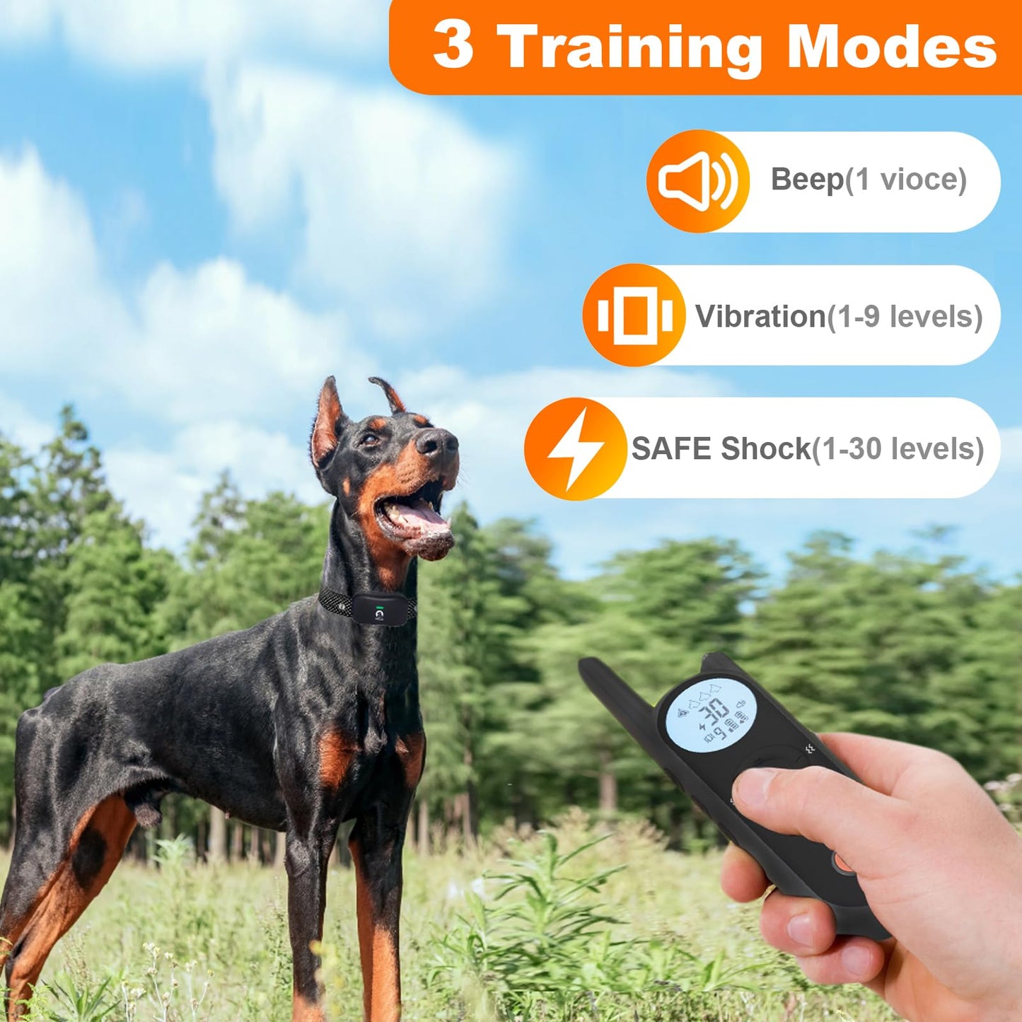 Mimofpet X3-Wireless Dog Fence Collar For Small/Big Dog -Black,Fence And Dog Training 2 In 1