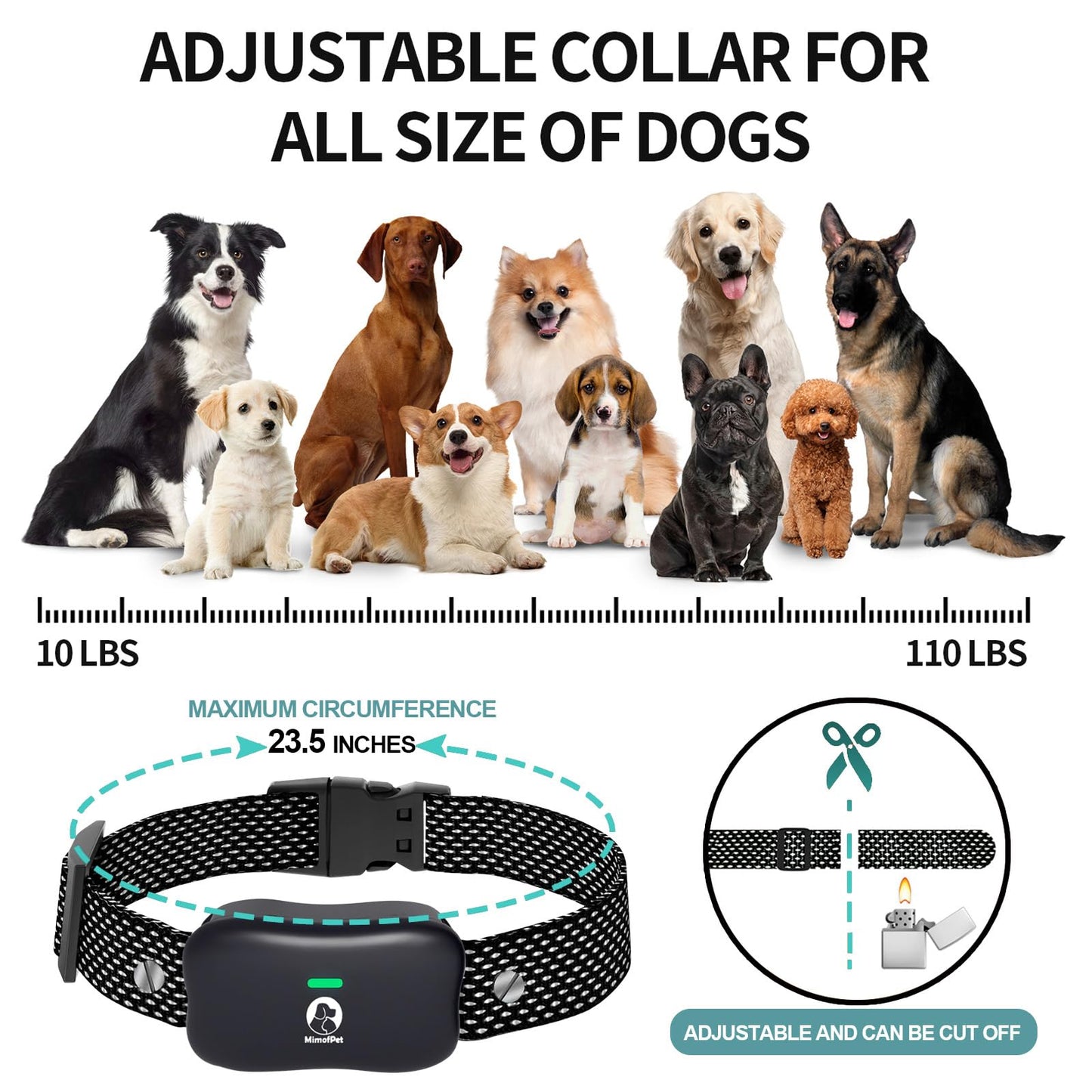 Mimofpet X3-Wireless Dog Fence Collar For Small/Big Dog-Blue,Fence And Dog Training 2 In 1