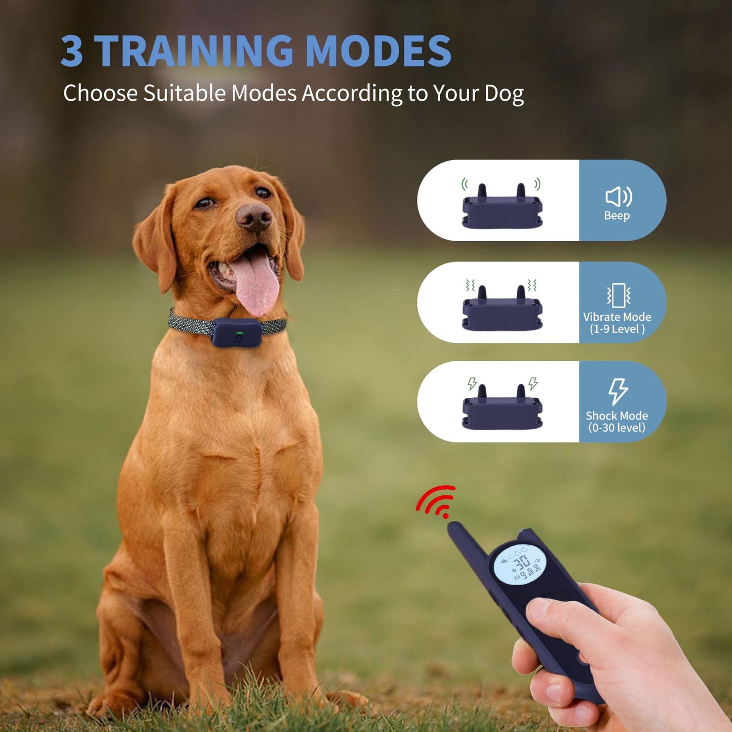 Mimofpet X3-Wireless Dog Fence Collar For 2 Dogs-Black,Fence And Dog Training 2 In 1